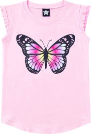 PixieLane Kids' Flutter Sleeve Shirttail Top