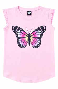 PixieLane Kids' Flutter Sleeve Shirttail Top