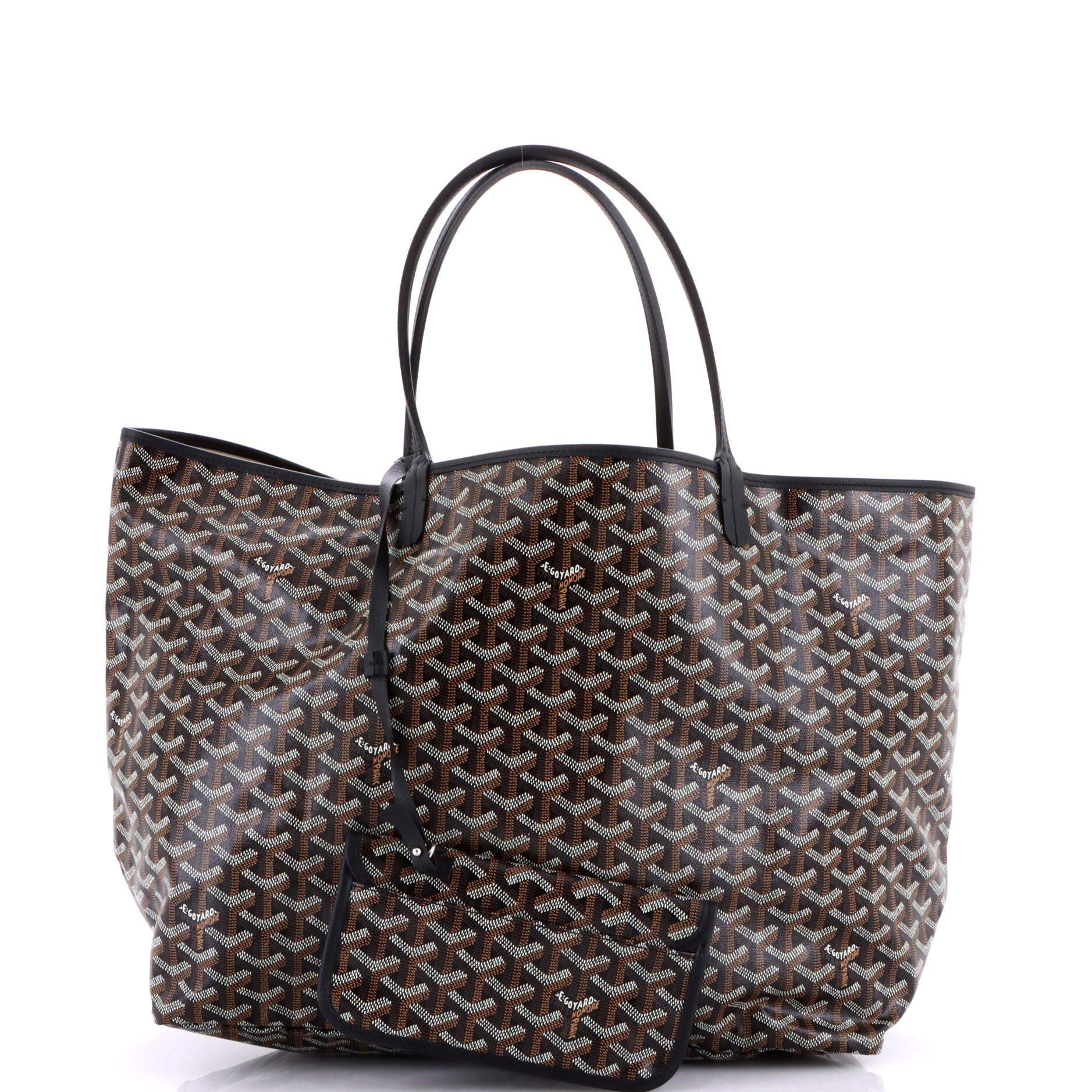 Pre-Owned Goyard Saint Louis Tote Coated Canvas GM, Alternate, color, Black