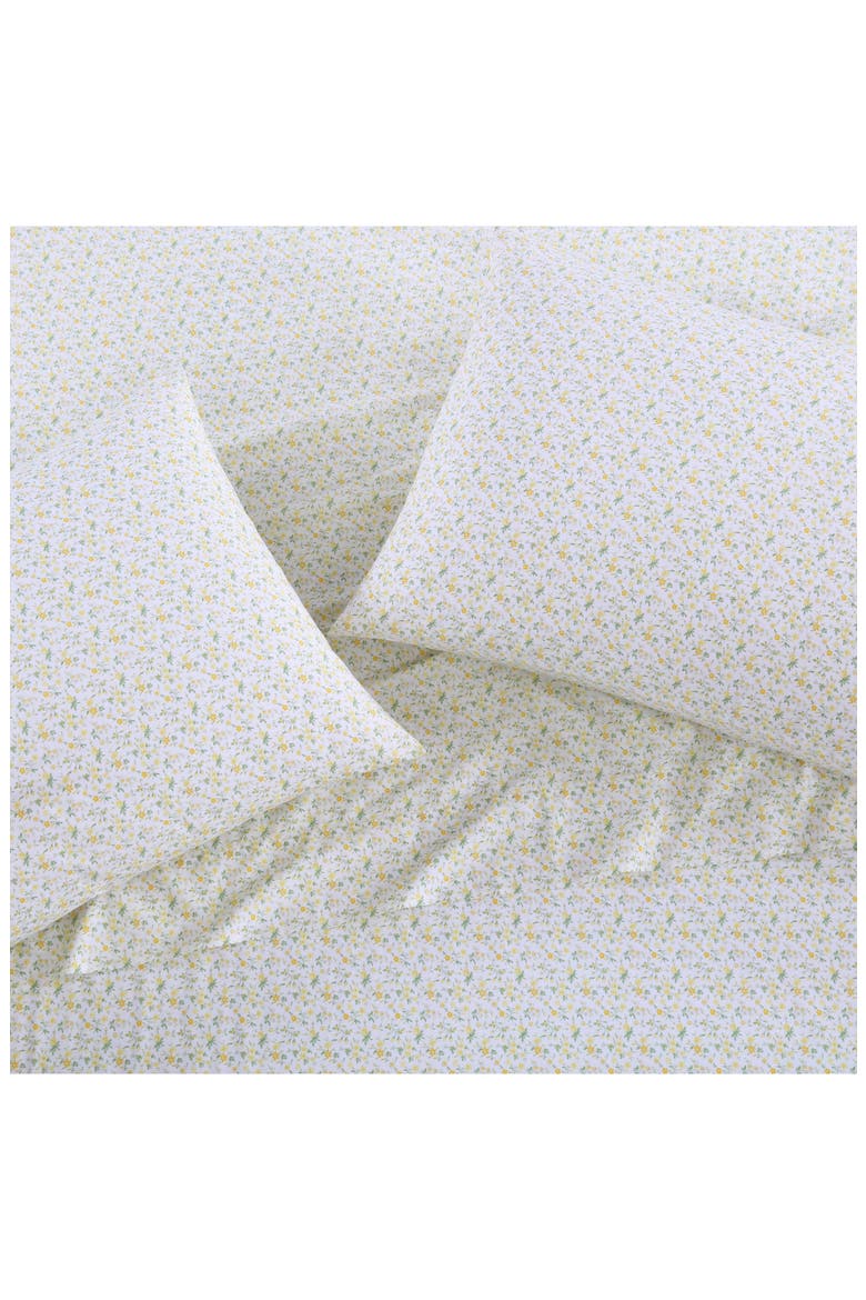 Evie Cotton Percale Sheet Set, Alternate, color, SUN GOLD