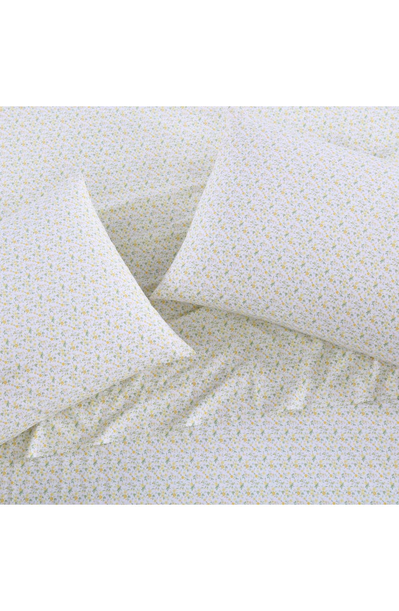 Laura Ashley Evie Twin Cotton Sheet Set, Alternate, color, Sun Gold