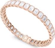 HauteCarat Emerald Cut Lab Created Diamond Tennis Bracelet