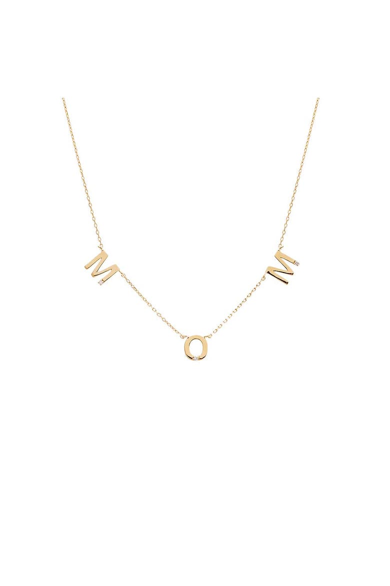 Tiny Diamond Scattered Mom Necklace 14K, Main, color, 14K Gold