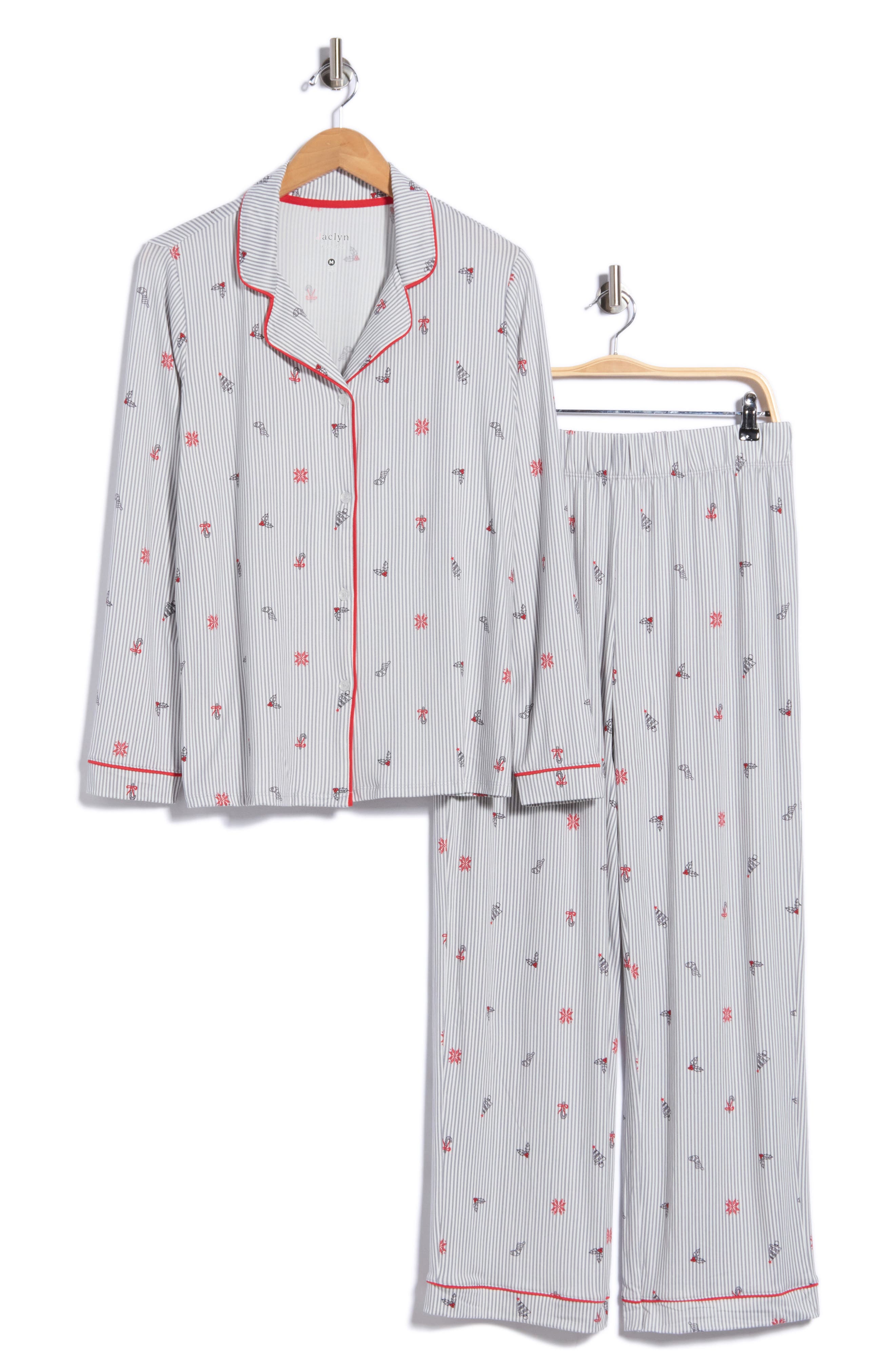 Notch Collar Long Pajamas