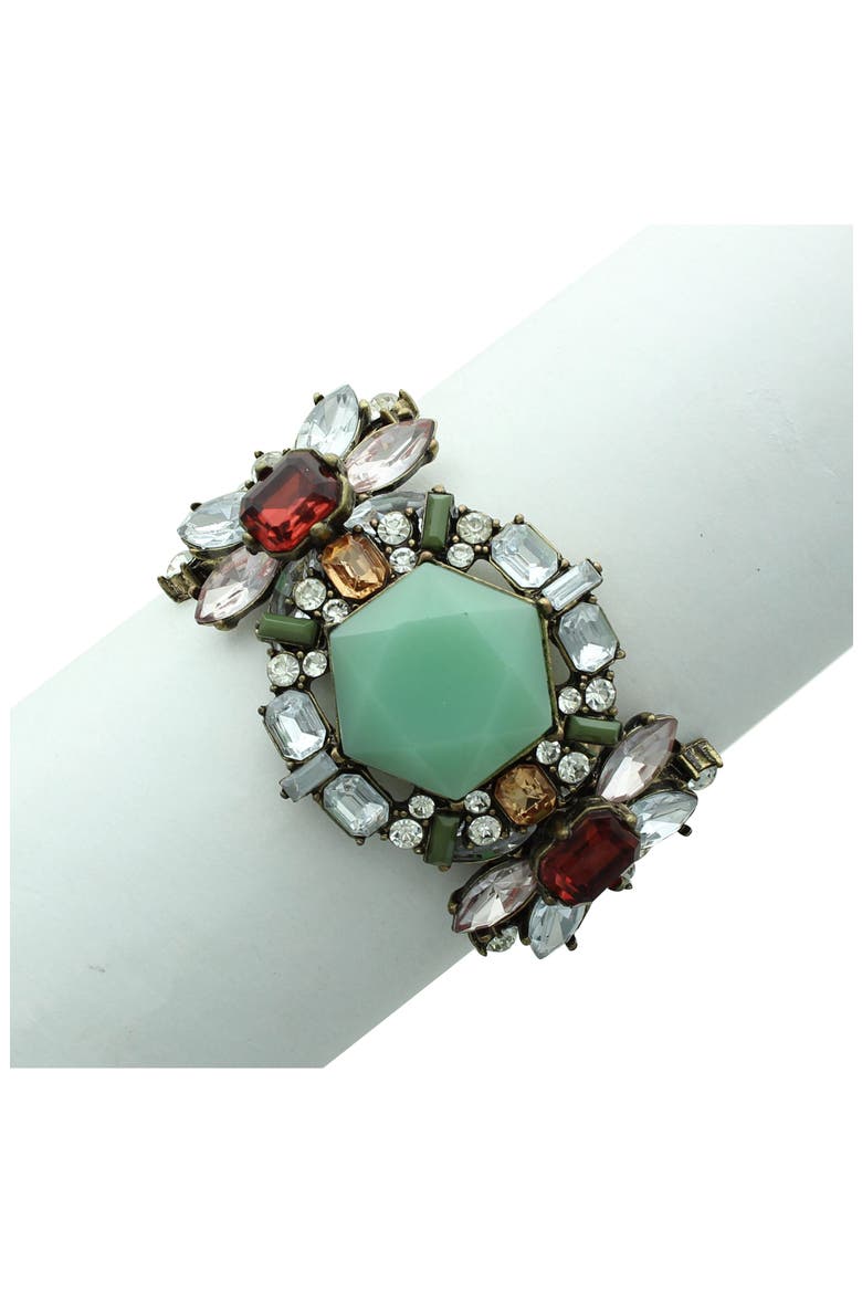 Flora Statement Bracelet, Alternate, color, GOLD