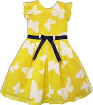 JOE-ELLA Kids' Butterfly Satin Dress