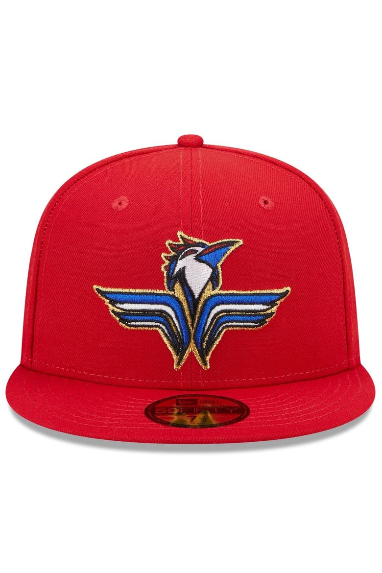 Men's New Era Red Fayetteville Woodpeckers Marvel x Minor League 59FIFTY Fitted Hat, Alternate, color, Red