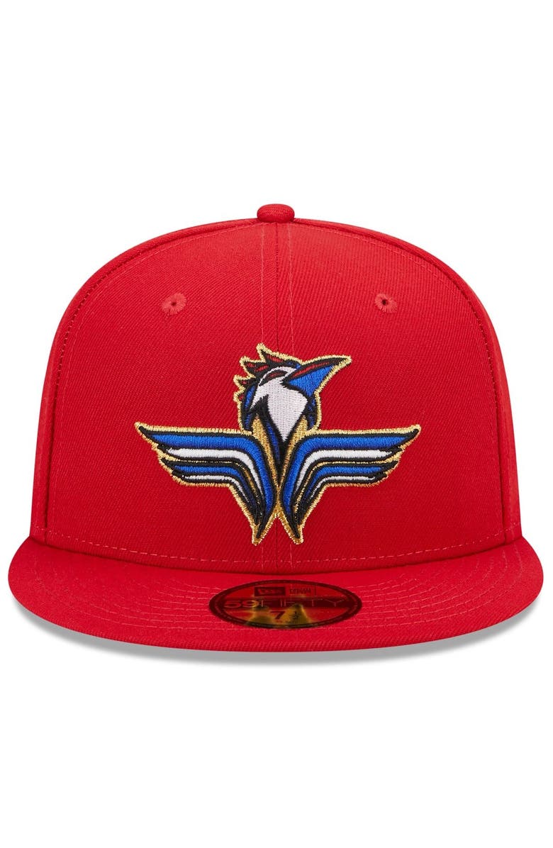 New Era Men's New Era Red Fayetteville Woodpeckers Marvel x Minor League 59FIFTY Fitted Hat, Alternate, color,