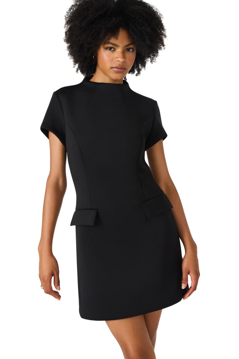 Hayes Short Sleeve Fit & Flare Dress, Alternate, color, BLACK