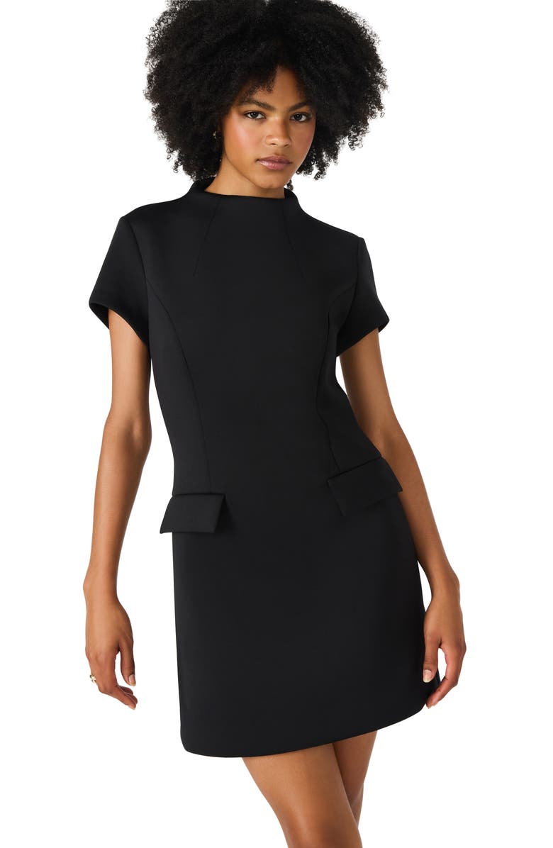 Steve Madden Hayes Short Sleeve Fit & Flare Dress, Alternate, color, Black