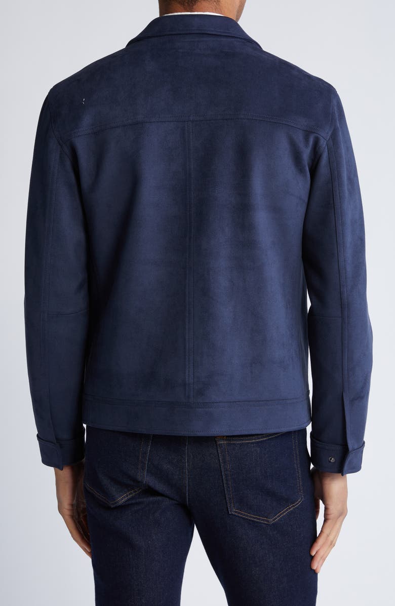 Hart Schaffner Marx Westwood Water Resistant Faux Suede Jacket, Alternate, color, Navy