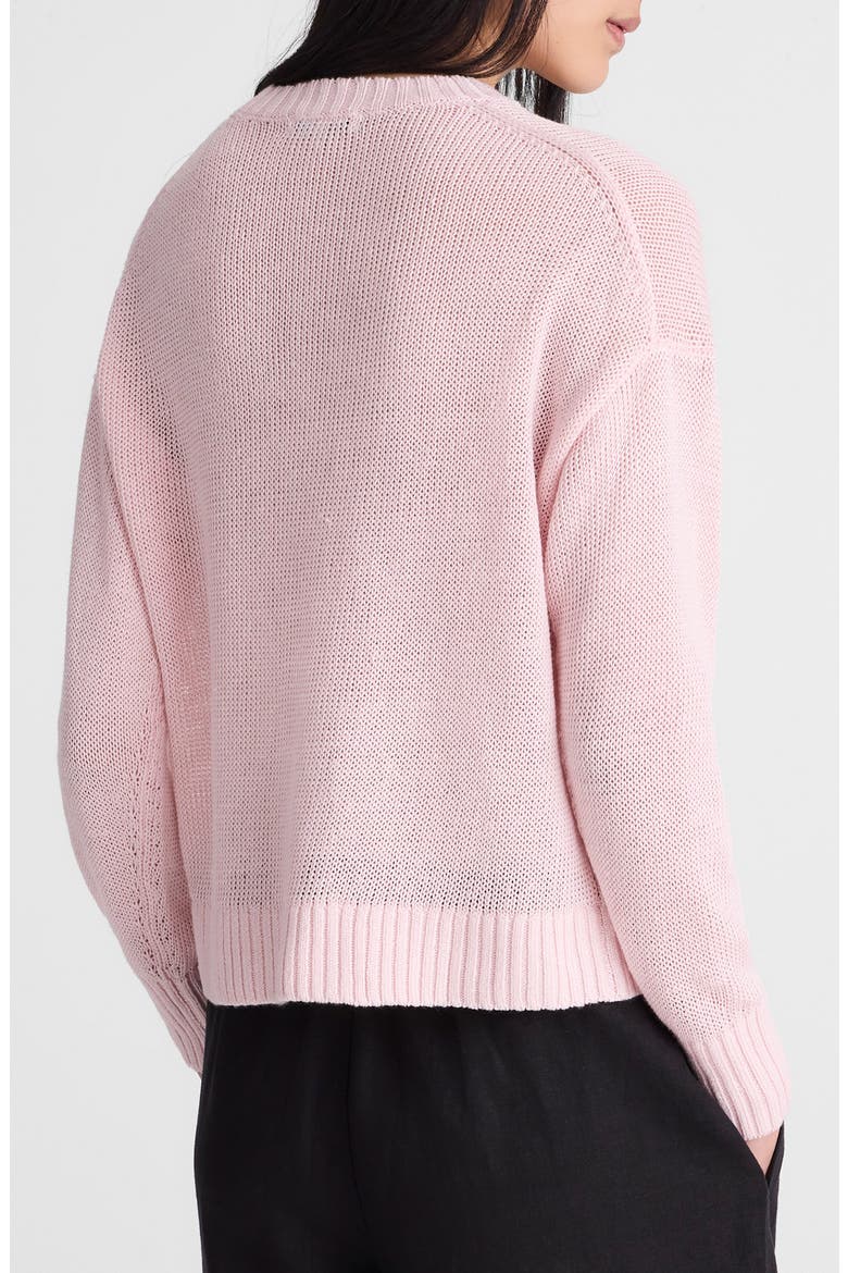 Linen Drop Shoulder Sweater, Alternate, color, PINK BLUSH