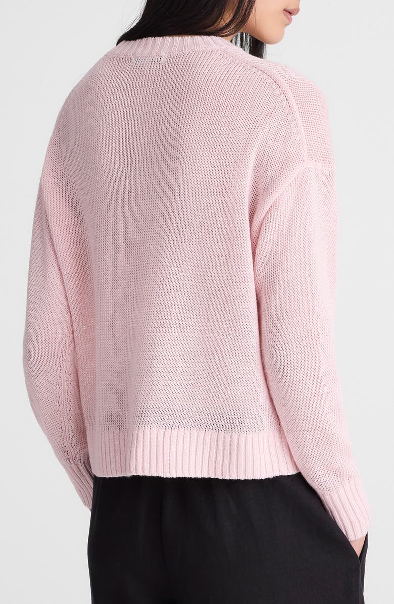 Madewell Linen Drop Shoulder Sweater, Alternate, color, Pink Blush