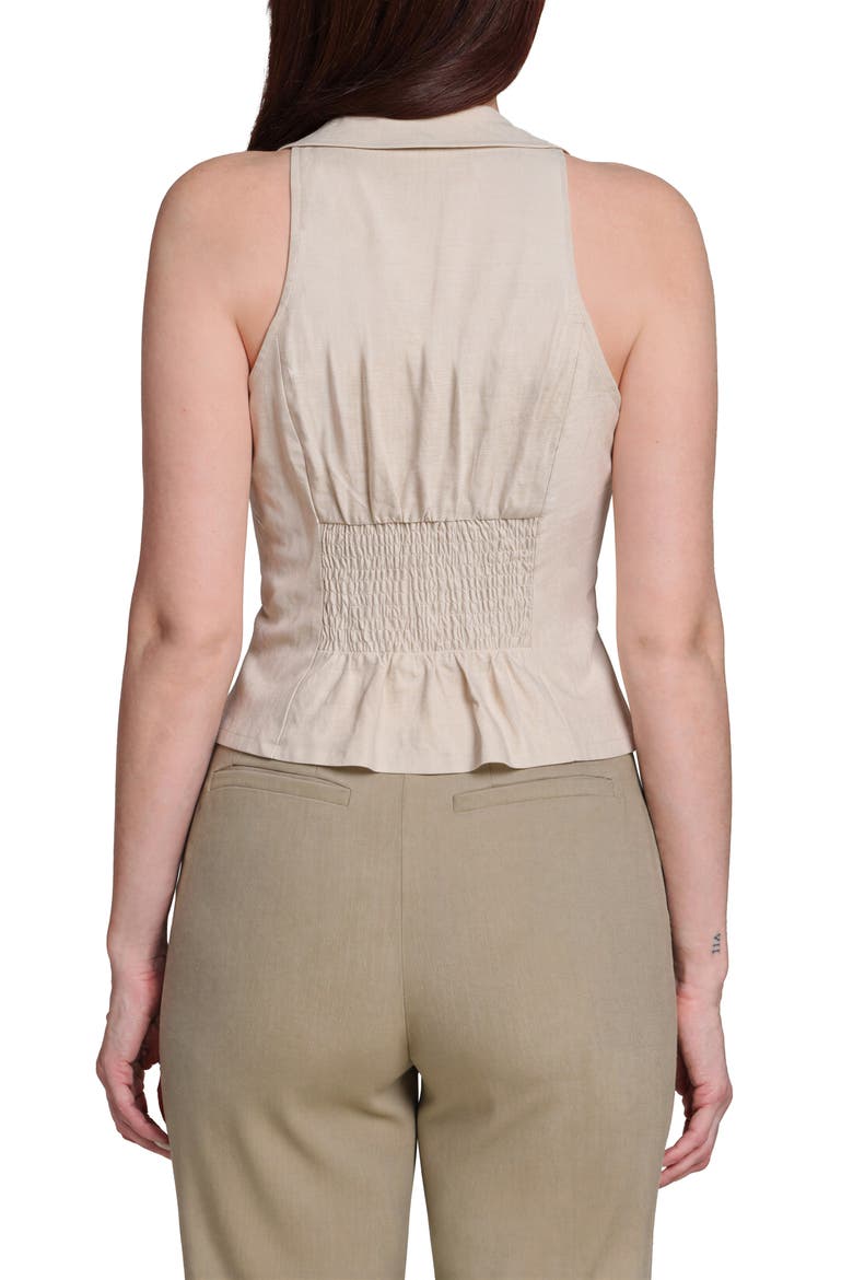 Tie Front Sleeveless Top, Alternate, color, OATMEAL