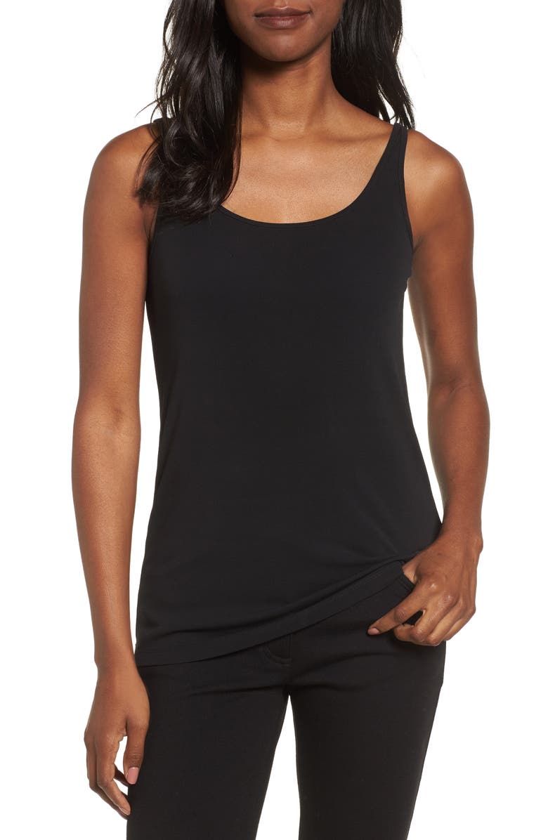 Eileen Fisher Scoop Neck Silk Camisole, Main, color,