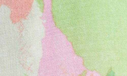 Area Stars Abstract Paint Brush Print Scarf In Green
