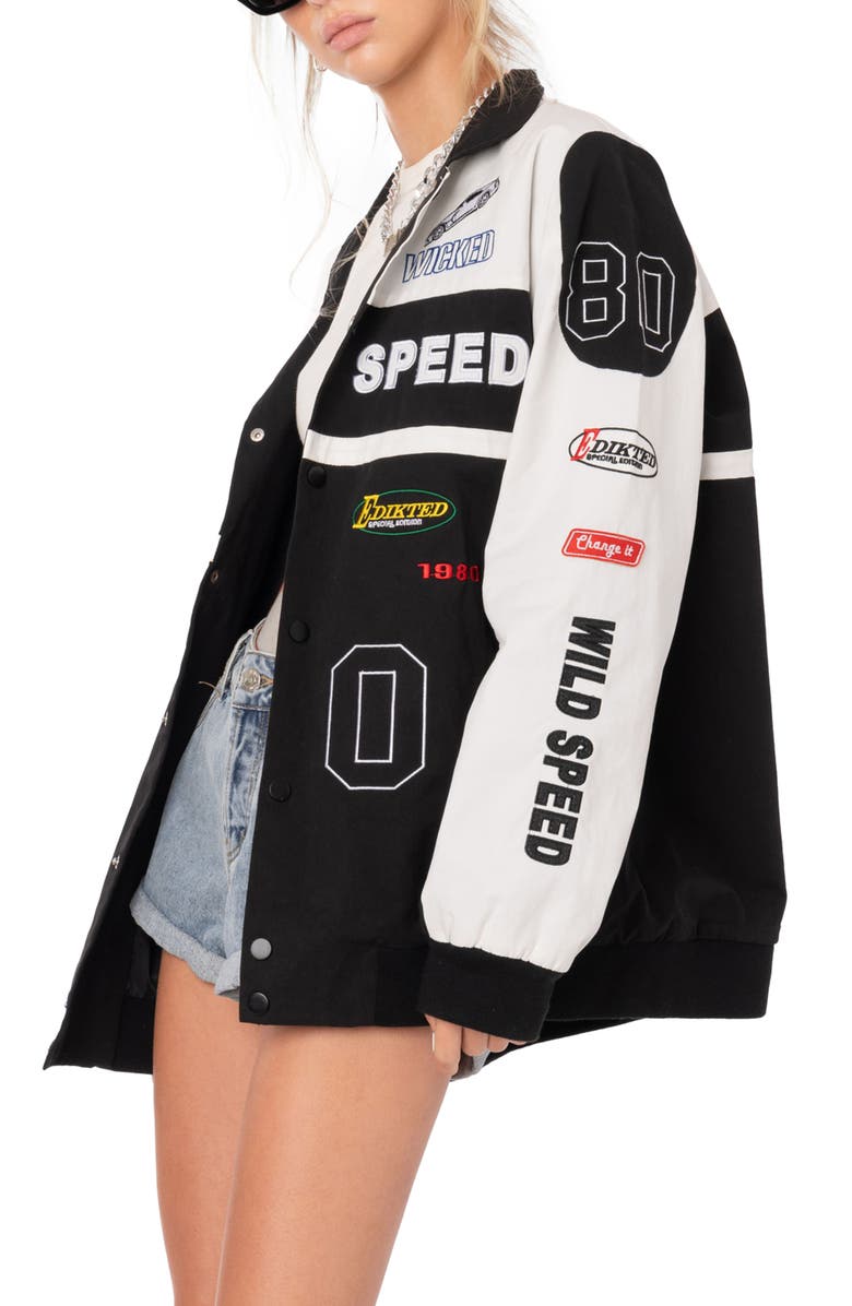 EDIKTED Wild Speed Patch Jacket, Alternate, color, 