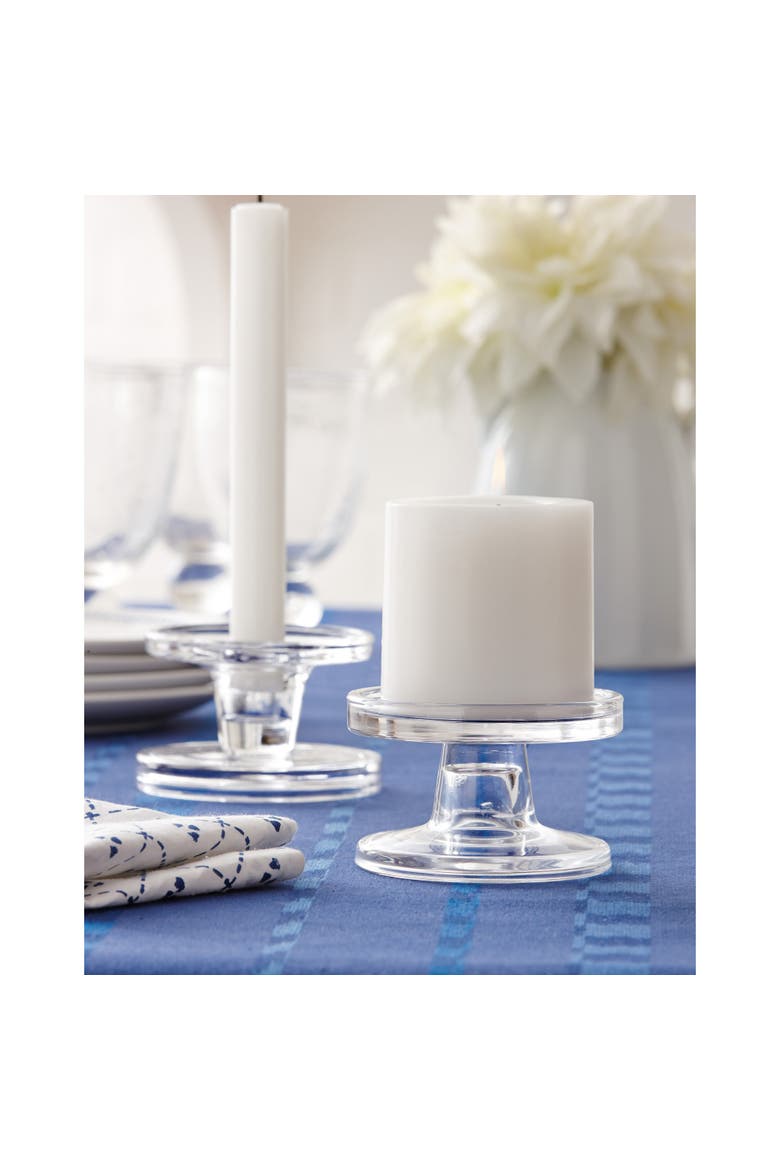 Bobbin Reversible Glass Candle Holders for Everyday Use, Alternate, color, Clear