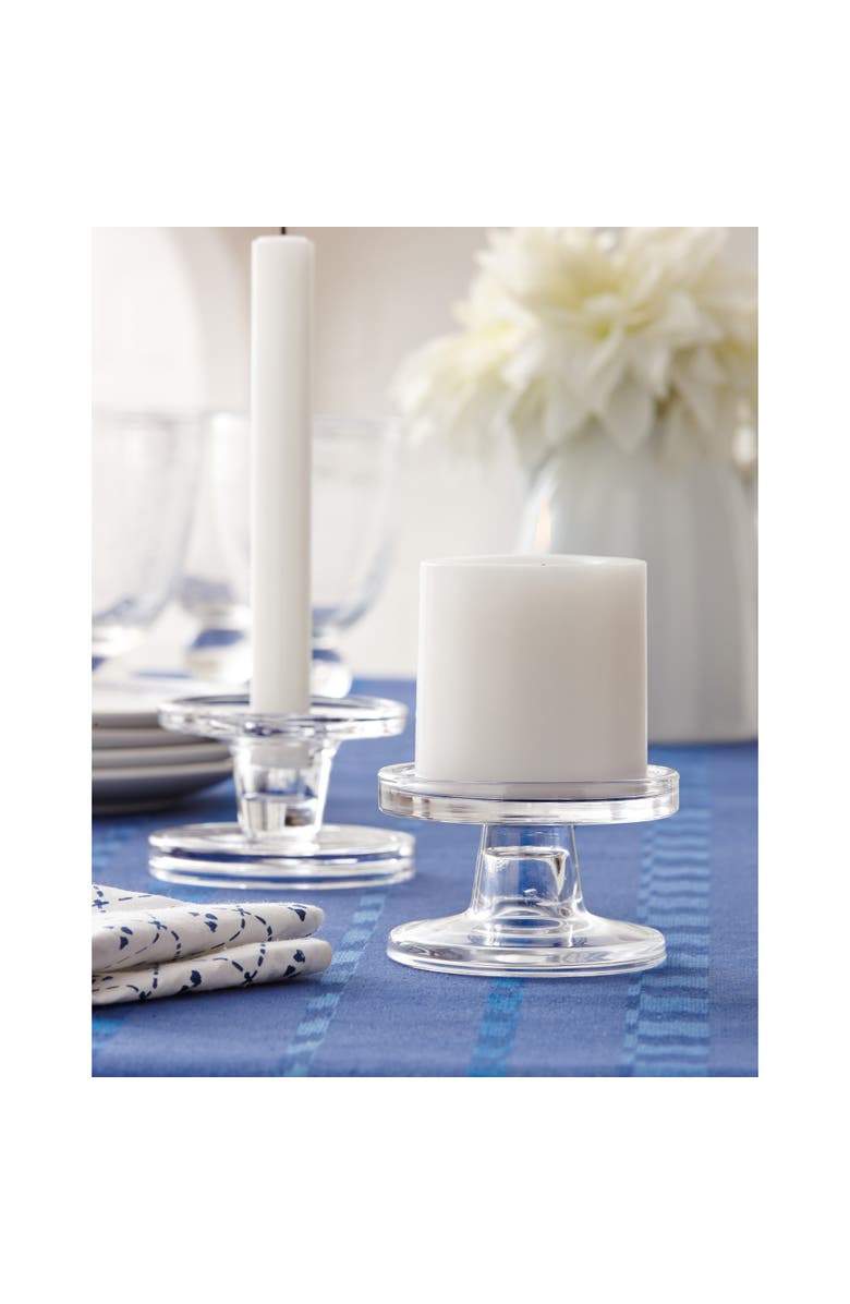 tag Bobbin Reversible Glass Candle Holders for Everyday Use, Alternate, color, Clear