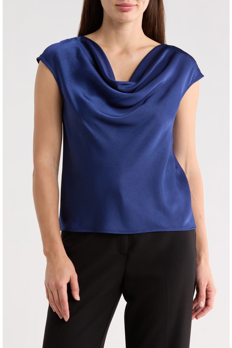 Cowl Neck Top, Main, color, NAVY