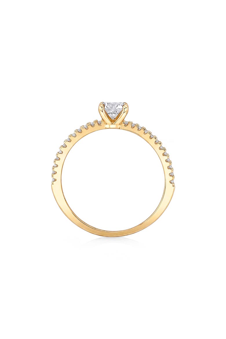 18k Gold Plated Cubic Zirconia Solitaire Ring, Alternate, color, 18 KT YELLOW GOLD CLEAR CZ