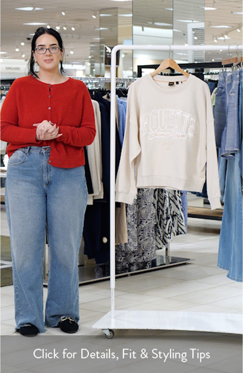 Ever Embroidered Crewneck Cotton Sweatshirt, sales video thumbnail