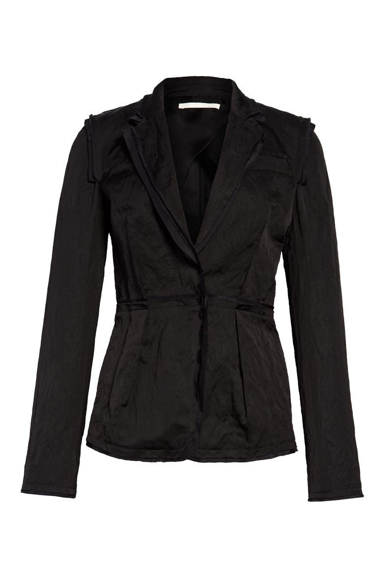 Washed Sateen Jacket, Main, color, BLACK