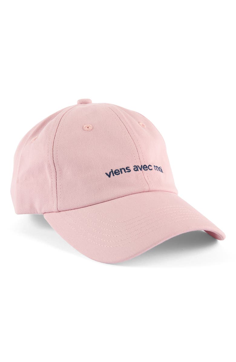 Viens Avec Moi Ball Cap, Main, color, Pink