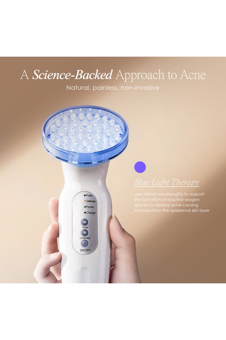 Blue LED+ Acne Light Therapy Wand, Alternate, color, White