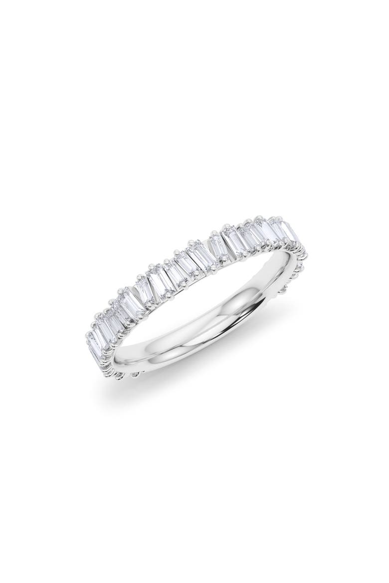 Lab Created Baguette Diamond Band Ring, Main, color, 18K WHITE GOLD