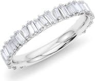 HauteCarat Lab Created Baguette Diamond Band Ring