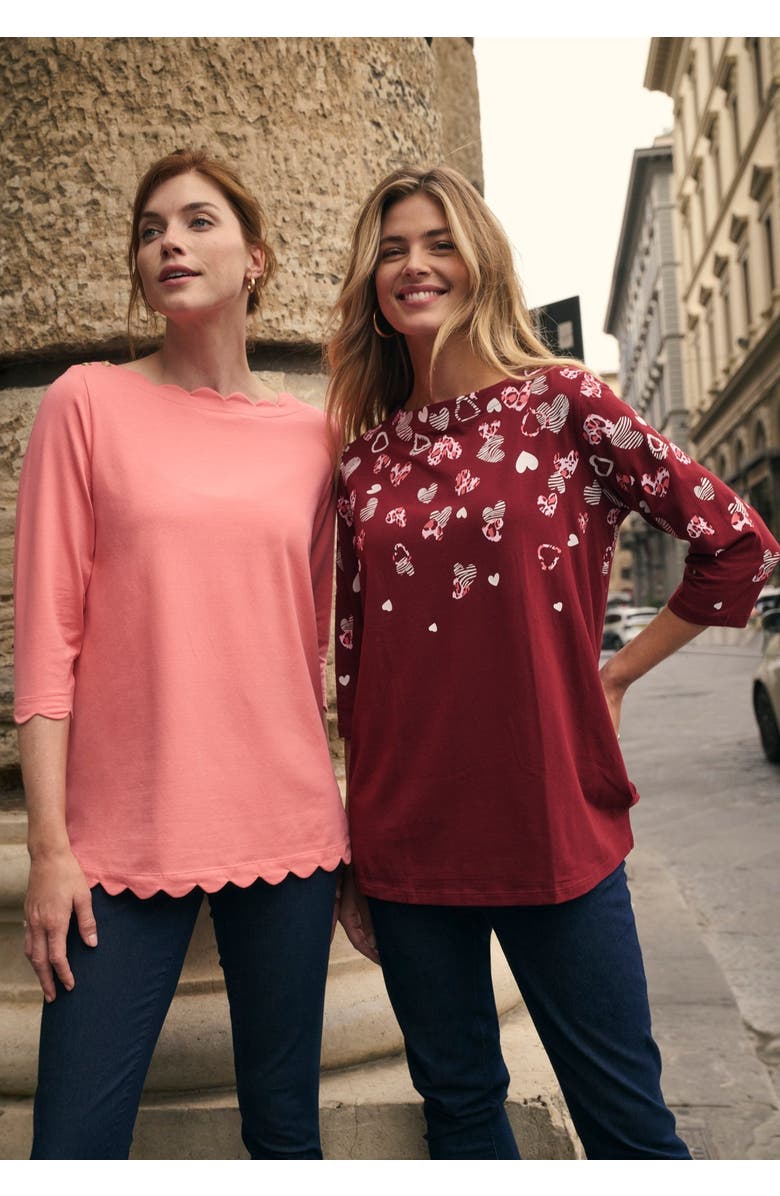 Jessica London Scallop Boatneck Tunic, Alternate, color, Black