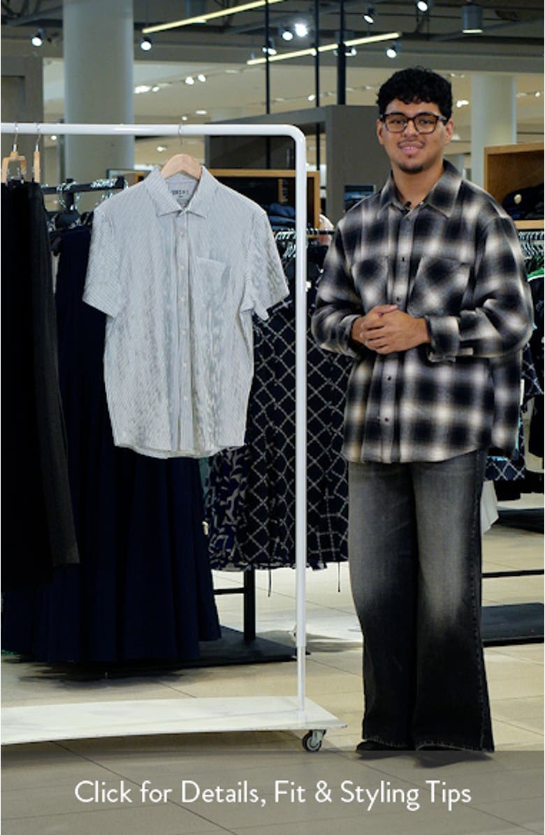 Commuter Stripe Seersucker Button-Up Shirt, sales video thumbnail