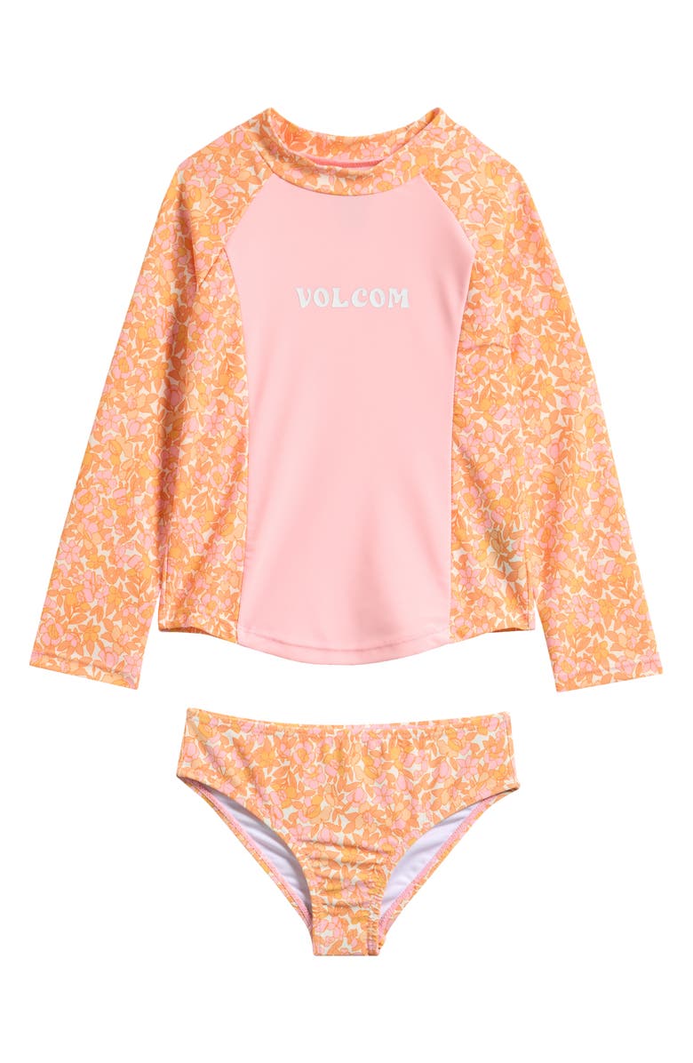 Volcom Kids' Three-Piece Swimsuit, Alternate, color, Melon