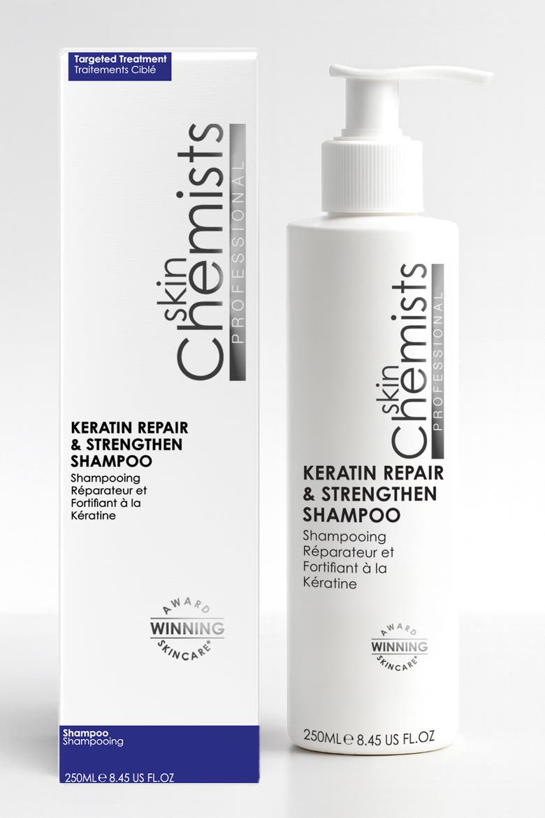 Keratin Repair & Strengthen Shampoo 250ml 50ml for Damaged Hair, Alternate, color, White