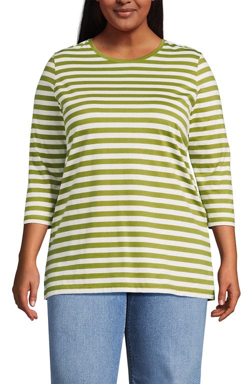 Lands' End 3/4 Sleeve Cotton Supima Tunic In Green