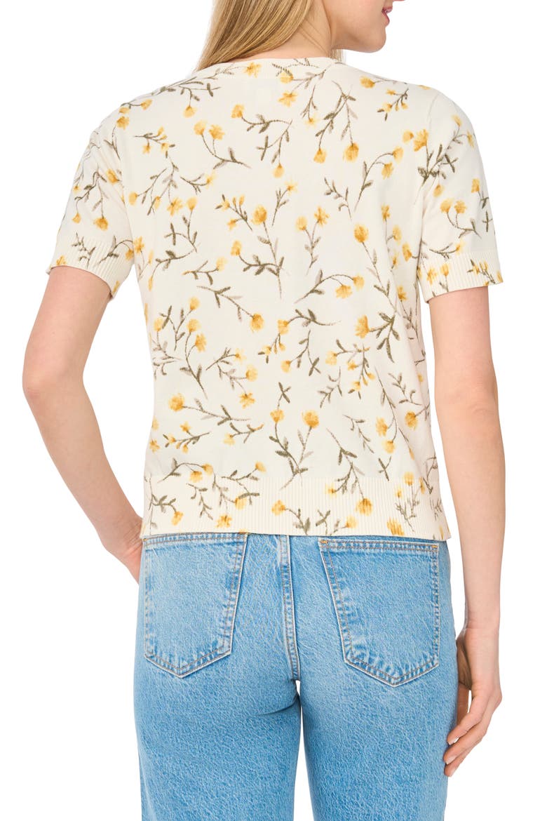 Crewneck Short Sleeve Sweater, Alternate, color, ANTIQUE WHITE