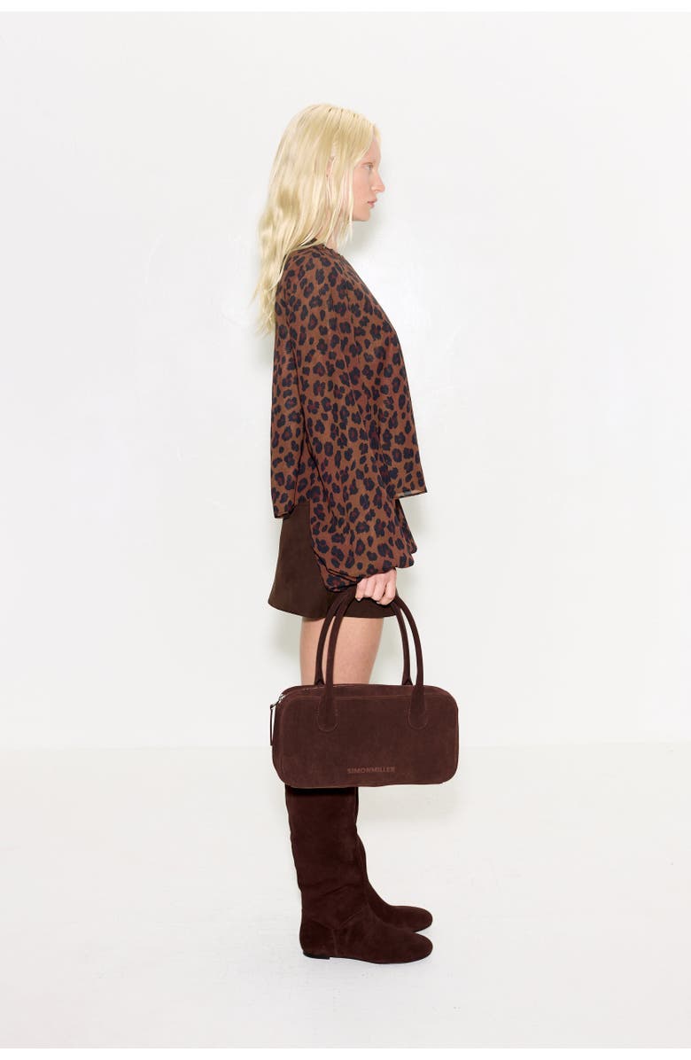 SIMONMILLER Joplin Chiffon Top, Alternate, color, Choco Brown Leopard