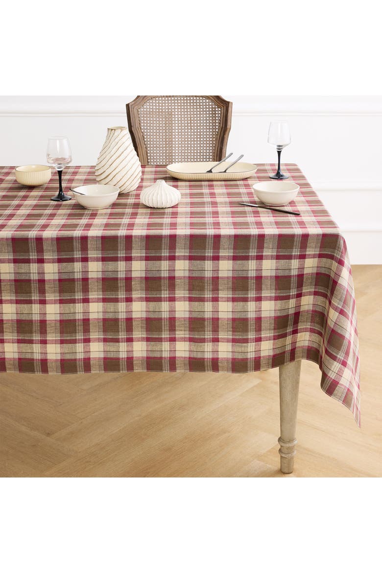 Linen Tablecloth - Rustic Plaid, Main, color, Rustic Multicolor