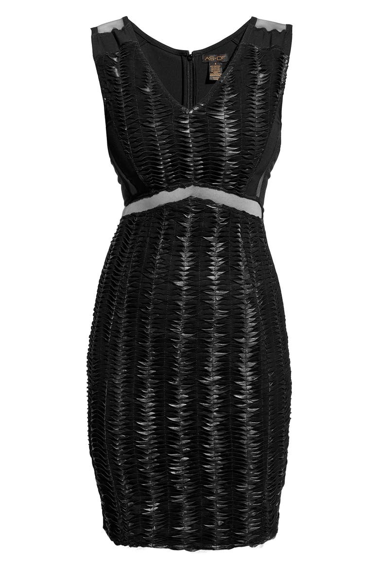 Safe & Sound Leather Dress, Alternate, color, BLACK