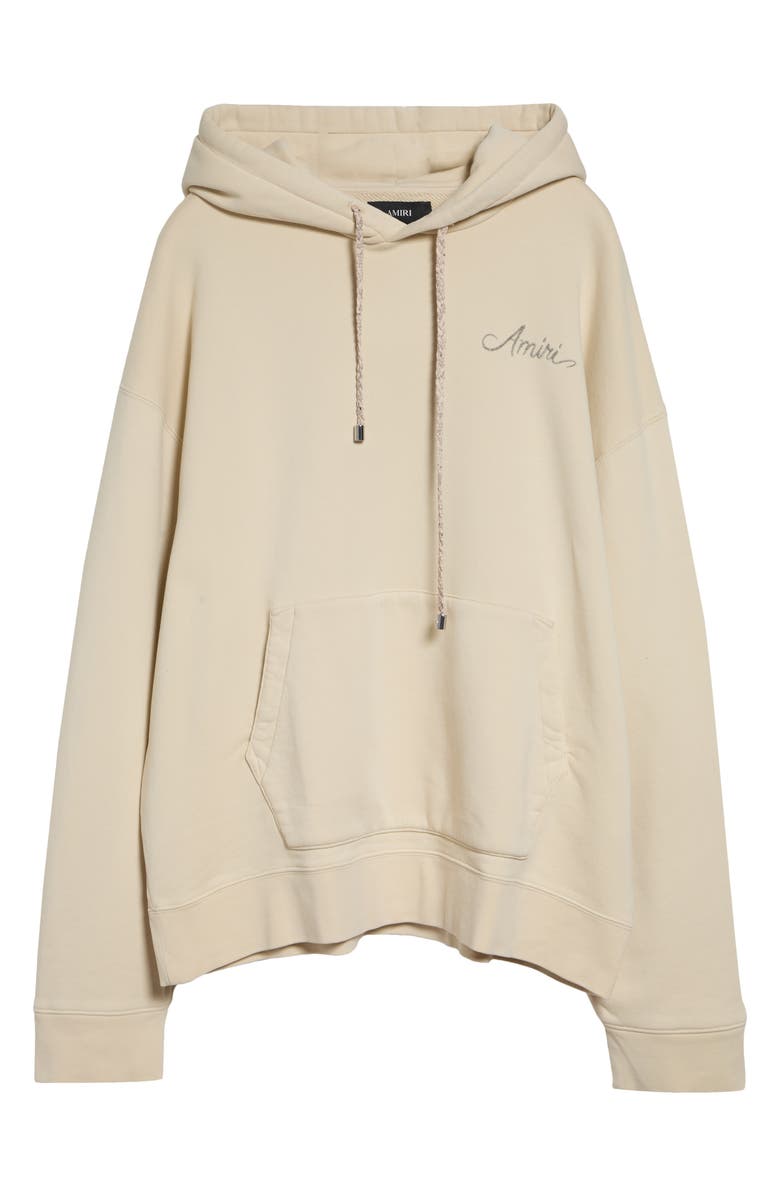 AMIRI Oversize MA Check Patch Appliqué Hoodie, Alternate, color, Alabaster