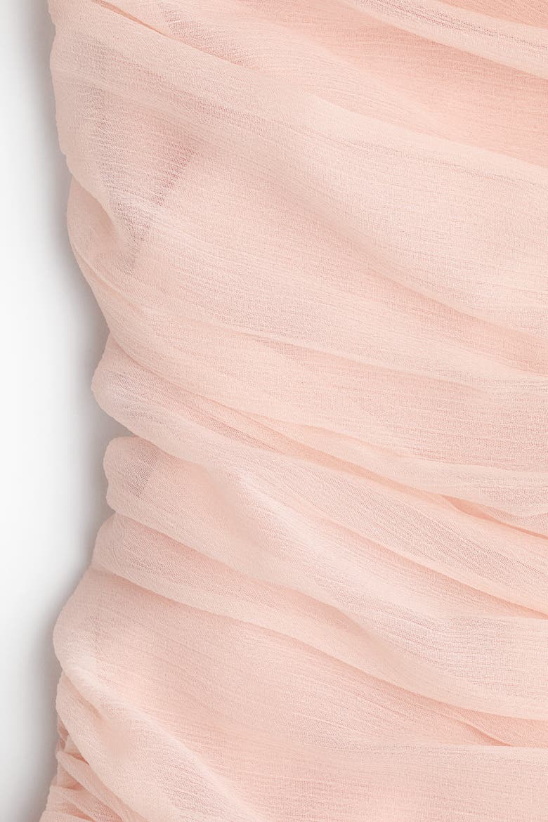Draped Chiffon Strappy Dress, Alternate, color, Light apricot