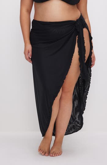 Good American Side Tie Mesh Cover-Up Skirt | Nordstromrack