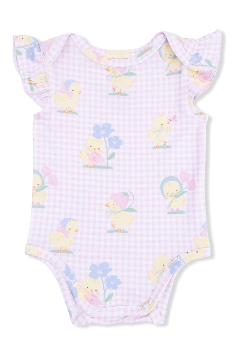 Spring Ducklings Bodysuit, Main, color, PINK
