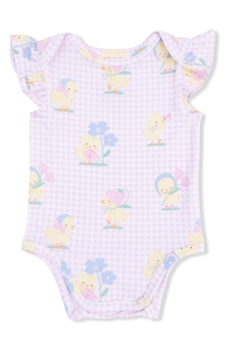 Angel Dear Spring Ducklings Bodysuit, Main, color, Pink