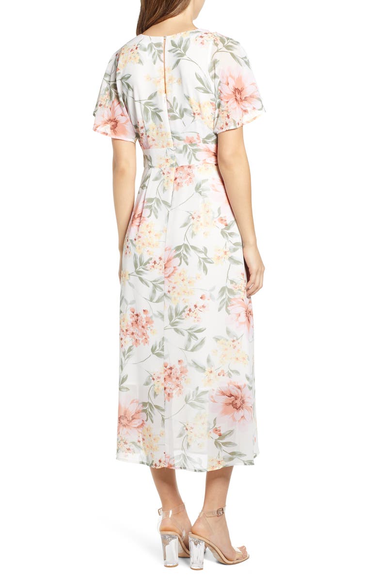 Leith Floral Print Midi Dress, Alternate, color,