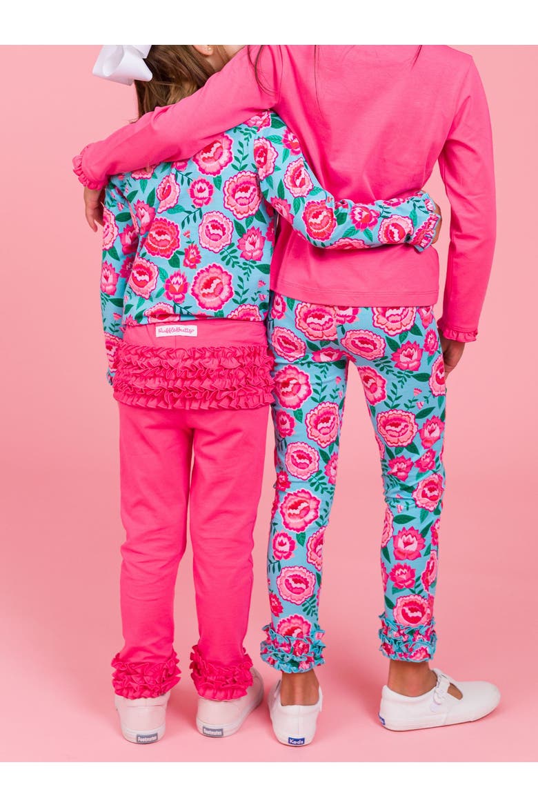 Toddler Girls Ruffle Leggings With Signature Rear Ruffles, Alternate, color, Hot Pink