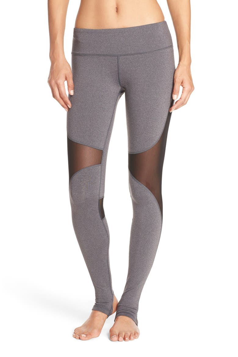 Coast High Waist Stirrup Leggings, Main, color, STORMY HEATHER/ BLACK