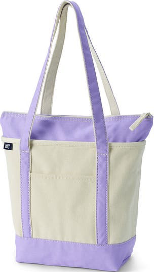 Lands' End Zip Top Long Handle Canvas Tote Bag | Nordstrom