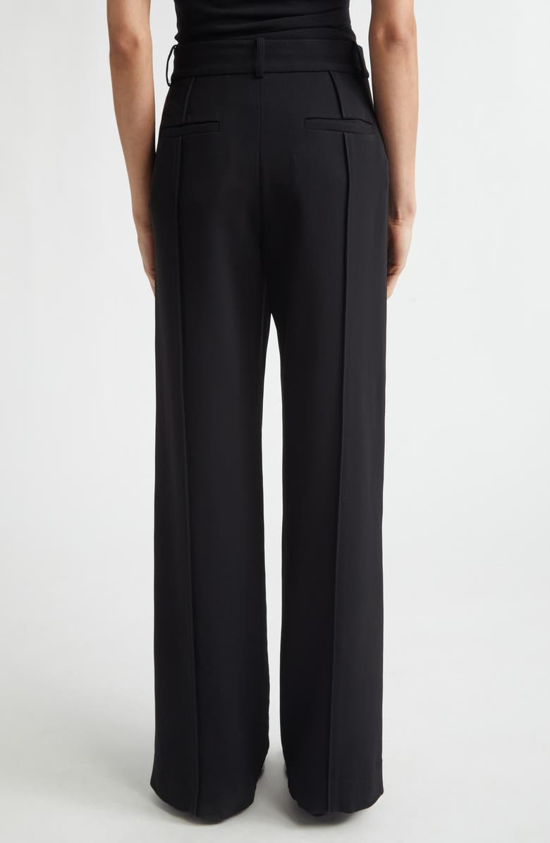 Proenza Schouler Weyes Crepe Straight Leg Pants, Alternate, color, Black